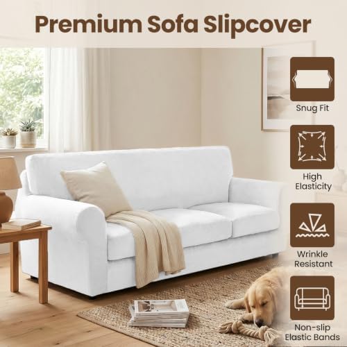 XINEAGE 4-Piece Velvet Oversize Sofa Cover, Couch Covers - Image 2