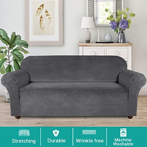 Turquoize Velvet Couch Covers Stretch Oversized Sofa Cover - Image 2