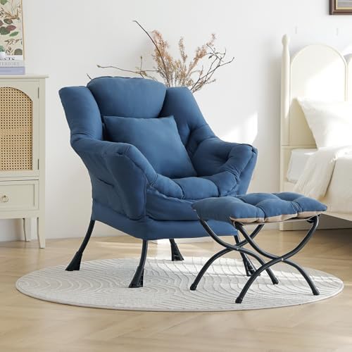 Lazy Chair with Ottoman, Comfy Reading Chair by HomeEastllyHome
