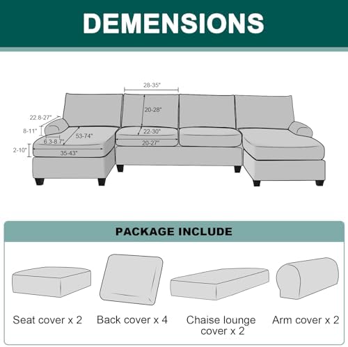 10 Pieces Sofa Cushion Covers for U-Shaped Modular Sectional Couch - Image 2