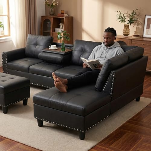 Faux Leather Sectional Couches for Living Room - Image 6