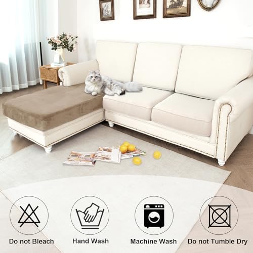 NAISI Waterproof Couch Cushion Covers Thick Velvet Fabric Washable Sofa - Image 6