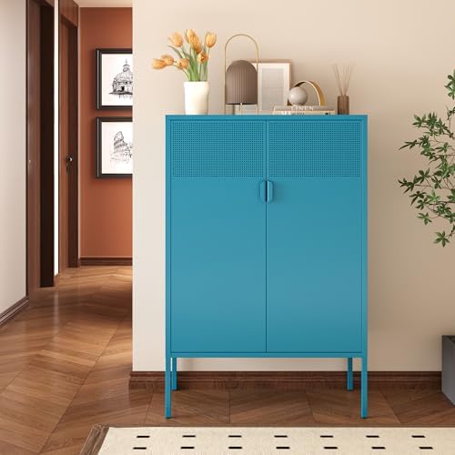 Ustamio Blue Metal Storage Cabinet - Image 7