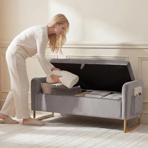 48" End of Bed Bench, Modern Storage Bench - Image 6