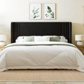 Allewie King Size Velvet Platform Bed Frame, Tall Wingback Headboard by Allewie