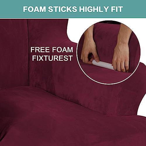 Turquoize Wing Chair Slipcover Velvet Armchair Chair Slipcovers Ultra Soft - Image 4