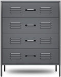 COFaR Metal Dresser for Bedroom, 40in Tall Black Metallic Bedroom Dresser by COFAR
