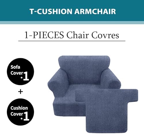 2 Pieces T Cushion Chair Covers - Image 3
