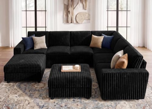HONBAY Corduroy Sectional Sofa - Image 7