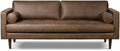 Poly & BARK Napa 88.5" Sofa – Cocoa Brown Full-Grain Pure-Aniline Italian by Unknown