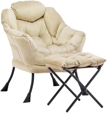 Lazy Chair with Ottoman, Comfy Reading Chair by Aunekiv