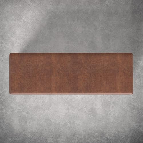 SIMPLIHOME Avalon 54" Vegan Leather Ottoman in Distressed Pecan Brown - Image 6