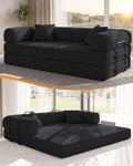 79" Sofa Bed, Convertible Futon Sofa, Boneless Couches by NNQComfyHome