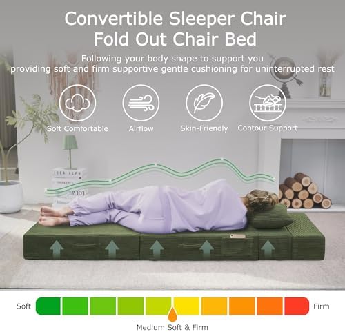 Folding Sofa Bed, Convertible Sleeper Chair Bed, Floor Sofa - Image 3