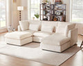 115" Oversize Corduroy Modular Sectional Sofa Couches by CHICHOUSE