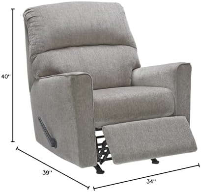 Signature Design by Ashley Manual Rocker Recliner Chair, Alloy Gray - Image 3