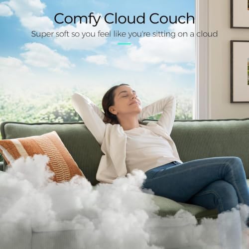 LINSY HOME 123'' Modular Sectional Sofa 3 Seat Couch Corduroy Cloud Couch - Image 4