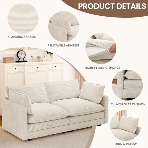 ROWHY 78'' Sectional 2 Seat Cloud Loveseat - Image 3