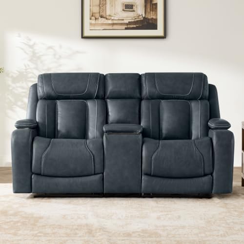 Watson & Whitely Genuine Leather Reclining Sofa Loveseat - Image 3