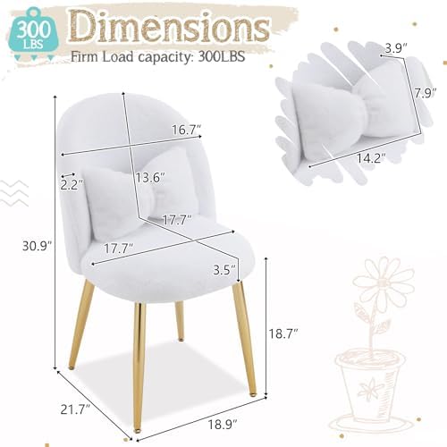 VINGLI Fluffy Girls Vanity Chair - Image 2