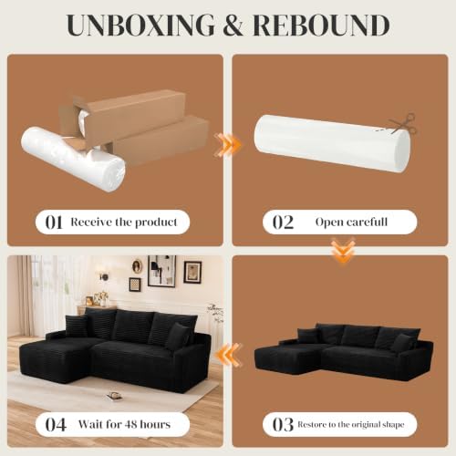 85" L Shaped Cloud Boneless Sectional Couches - Image 7