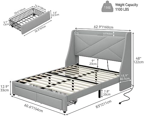 YITAHOME Storage Bed Frame, Queen Size Bed Frame - Image 2