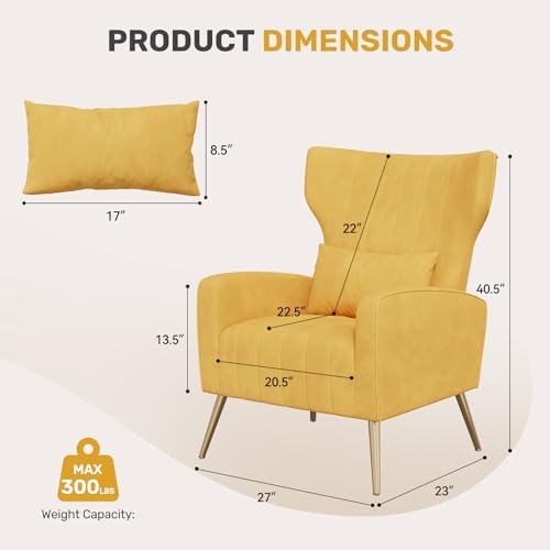 Nalupatio Velvet Accent Chairs Set of 2 Modern High Back Armchair Arm Chair - Image 2