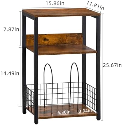 LELELINKY 3 Tier End Table, Record Player Stand - Image 6