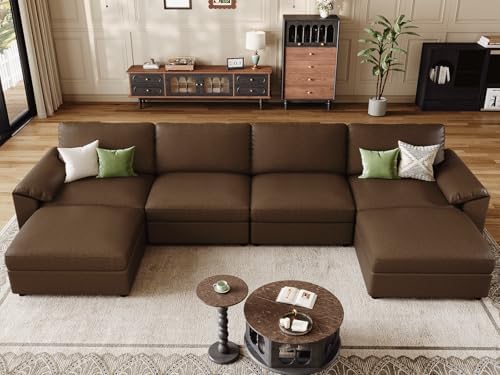 EASE MOOSE Modular Sectional Sofa, Scratch Resistant Couch, Deep Brown - Image 3