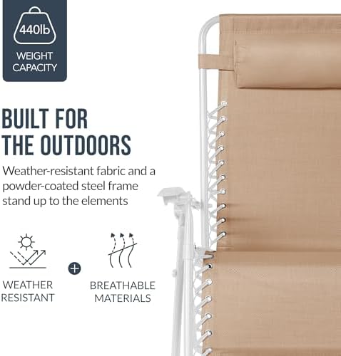 Best Choice Products Set of 2 Extra Wide Zero Gravity Chair Recliner - Image 6