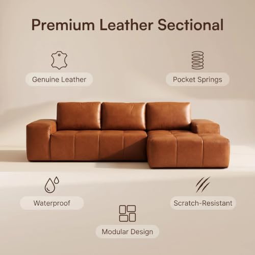 114" Modular Leather Sectional Couches - Image 3