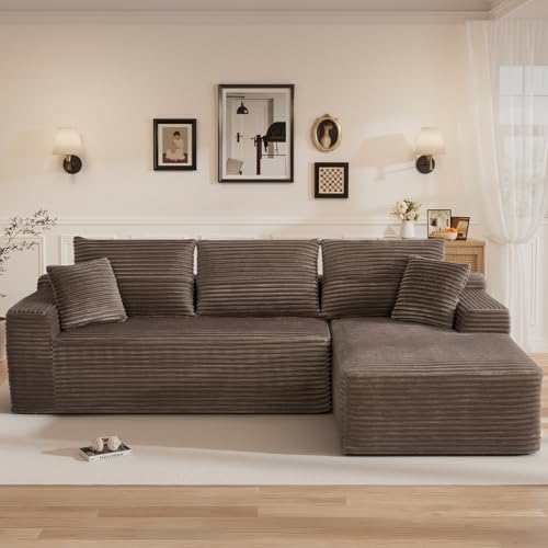 108" L Shaped Cloud Boneless Sectional Couches by Unknown