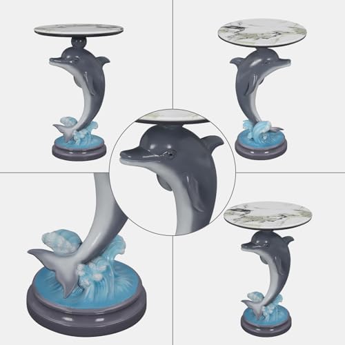 26" Luxury Dolphin Head Side Table - Image 7