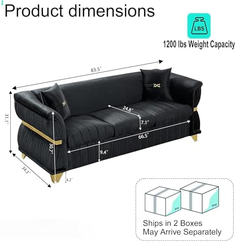 KEIKI 84" Luxury Oversized Velvet Chesterfield Sofa - Image 2