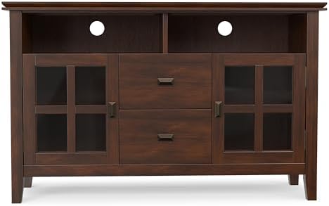 SIMPLIHOME Artisan 48" Wide Solid Wood TV Stand in Russet Brown - Image 6