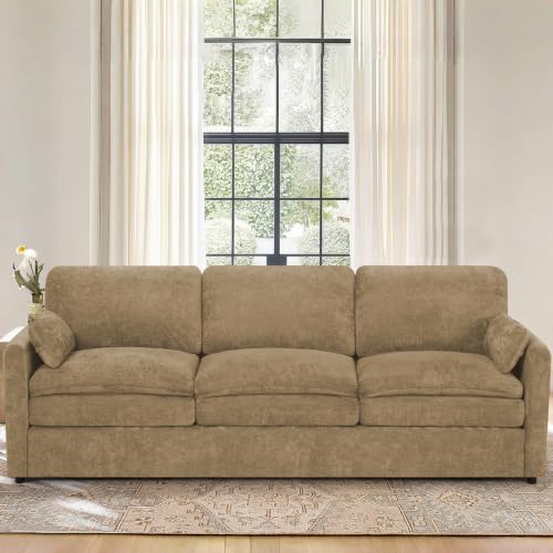 89” Chenille 3-Seater Sofa w/Two Arm Pillows - Image 4
