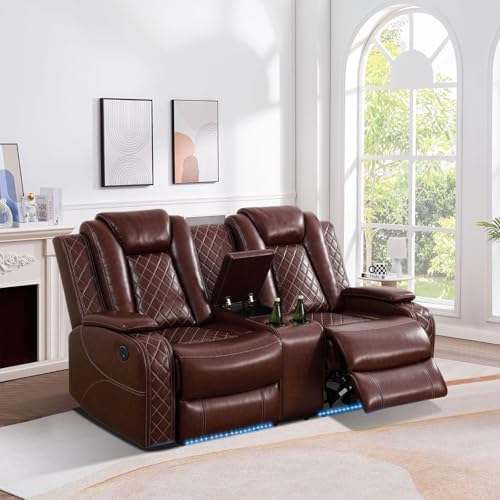 Breathing Leather Power Recliner Sofa Set, 2 Piece Leather Couch and Loveseat - Image 4