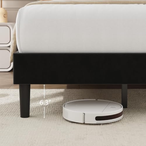 Garvee Twin Bed Frame, Velvet Upholstered Platform Bed Frames - Image 6