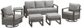 Grey Outdoor Wicker Patio Furniture Sets of 6 by Rilyson