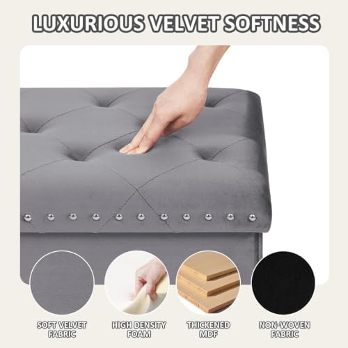PINPLUS Folding Storage Ottoman Bench - Image 6