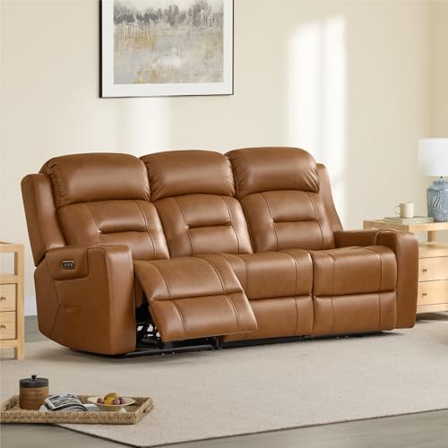 Watson & Whitely Genuine Leather Lay Flat Power Reclining Sofa by WatsonWhitely