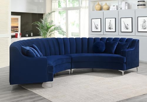 Legend Vansen Semicircle Modular Curved Velvet Sectional Sofa, 141.34”Oversized - Image 6