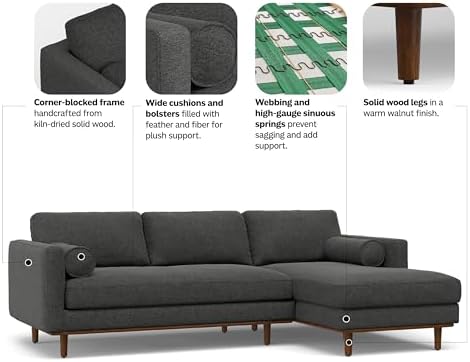 SIMPLIHOME Morrison 102" Wide Polyester Fabric Right-Facing Sectional Sofa - Image 4