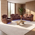 Leather Power Recliner Sofa Set by Unknown