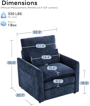 Iroomy Modern Accent Armchair – Cloud-Like Single Sofa - Image 2
