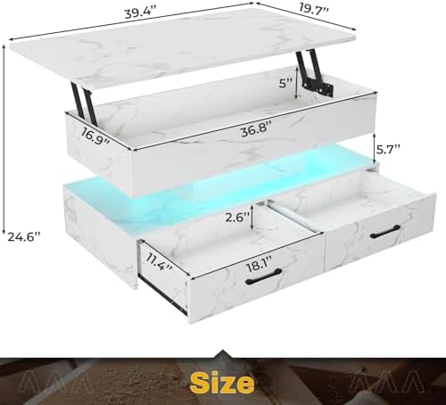 SEDETA 40" Lift Top Coffee Table - Image 2
