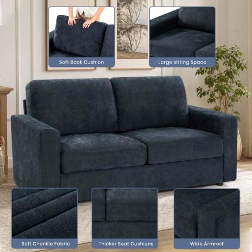 69” Chenille 2-Seat Sofa w/Comfortable Back Cushions - Image 3
