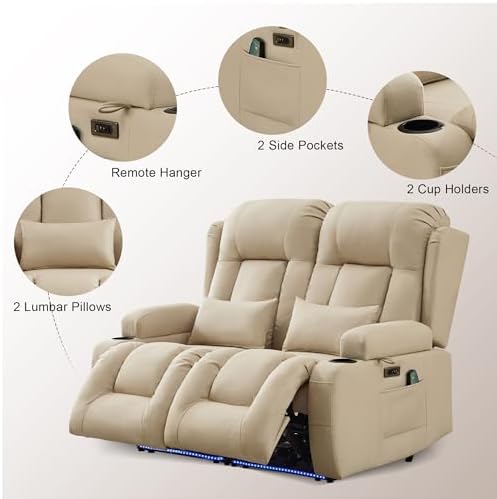 TUNYI Power Loveseat Recliner Sofa - Image 5