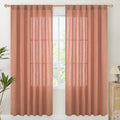 YoungsTex Terracotta Linen Curtains 78 Inch Length by YoungsTex