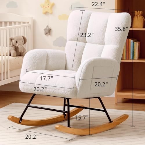 COMHOMA Nursery Rocking Chair, Teddy Glider Rocker - Image 2